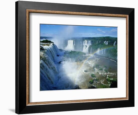 Iguazu Waterfalls and Rainbow.-Joseph Sohm-Framed Photographic Print