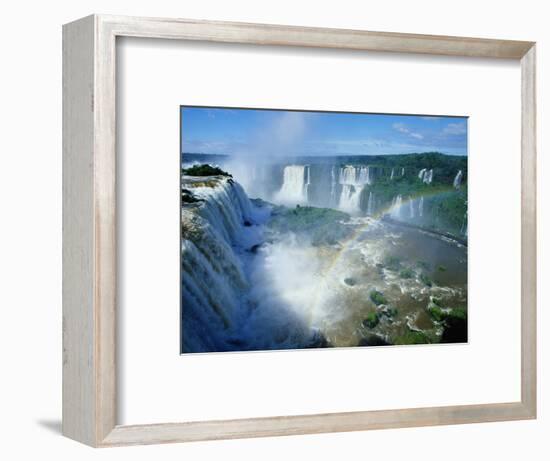 Iguazu Waterfalls and Rainbow.-Joseph Sohm-Framed Photographic Print