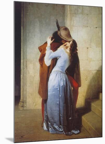 II Bacio The Kiss-Francesco Hayez-Mounted Art Print