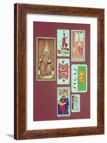 II the High Priestess, Seven Tarot Cards from Different Packs-null-Framed Giclee Print