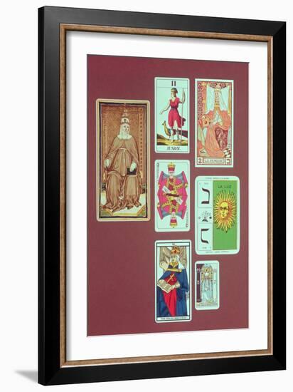 II the High Priestess, Seven Tarot Cards from Different Packs-null-Framed Giclee Print