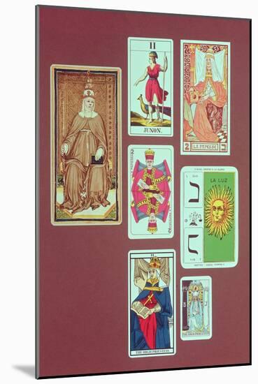 II the High Priestess, Seven Tarot Cards from Different Packs-null-Mounted Giclee Print