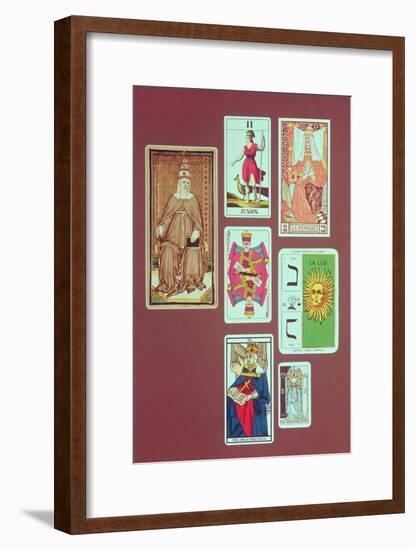II the High Priestess, Seven Tarot Cards from Different Packs-null-Framed Giclee Print