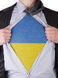 Business Man With Ukrainian Flag T-Shirt-IJdema-Framed Art Print