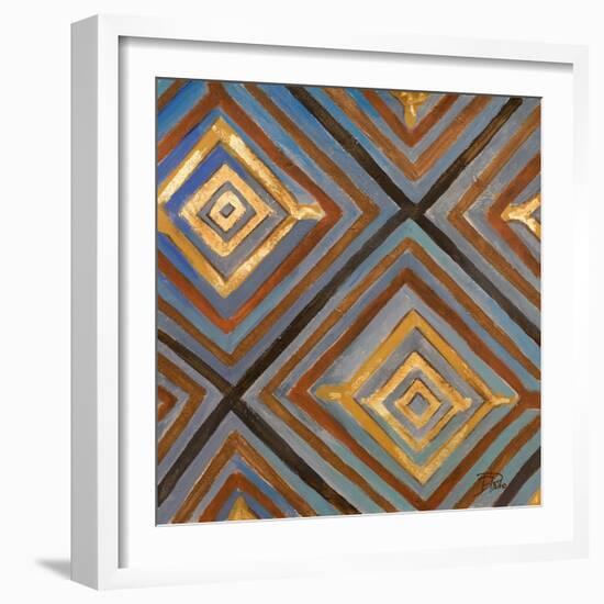 Ikat and Pattern with Gold-Patricia Pinto-Framed Art Print