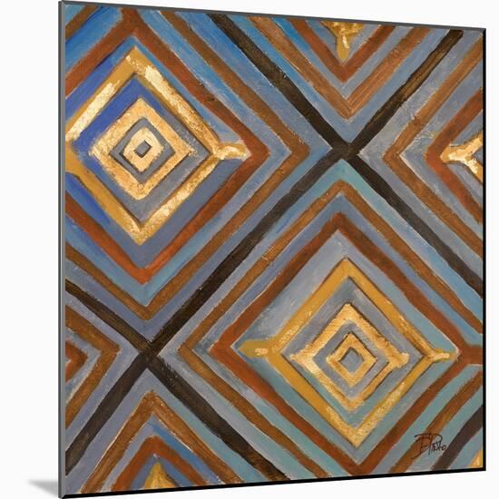 Ikat and Pattern with Gold-Patricia Pinto-Mounted Art Print