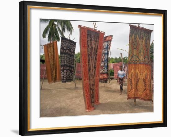 Ikat Cloths for Sale, Sumba (Soemba), Lesser Sundas, Indonesia, Southeast Asia, Asia-Ken Gillham-Framed Photographic Print
