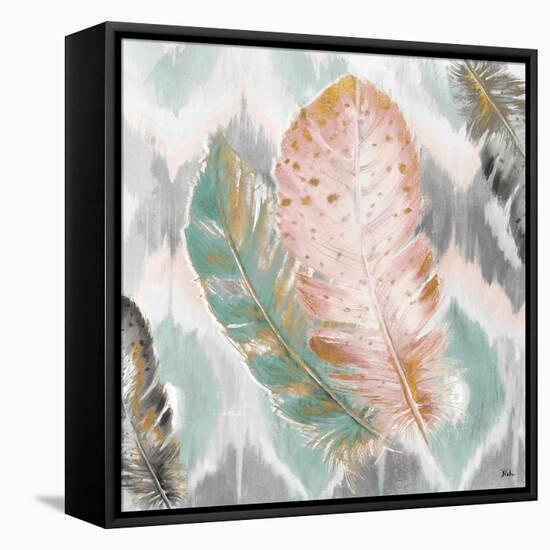 Ikat Feathers II-Patricia Pinto-Framed Stretched Canvas
