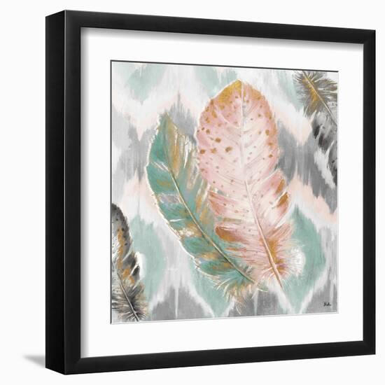 Ikat Feathers II-Patricia Pinto-Framed Art Print