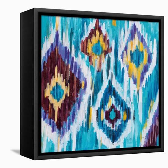 Ikat Jewel III-Farida Zaman-Framed Stretched Canvas