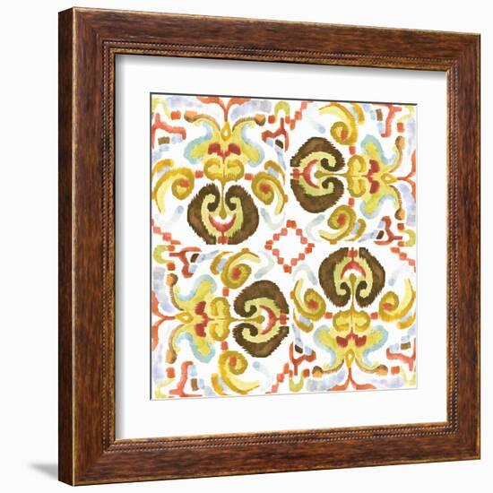 Ikat Tile II-Margaret Ferry-Framed Art Print