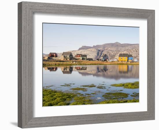 Ikerasak, a small traditional fishing village on Ikerasak Island in the Uummannaq fjord system-Martin Zwick-Framed Photographic Print