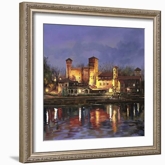 Il Castello Medioevale di Notte-Guido Borelli-Framed Giclee Print