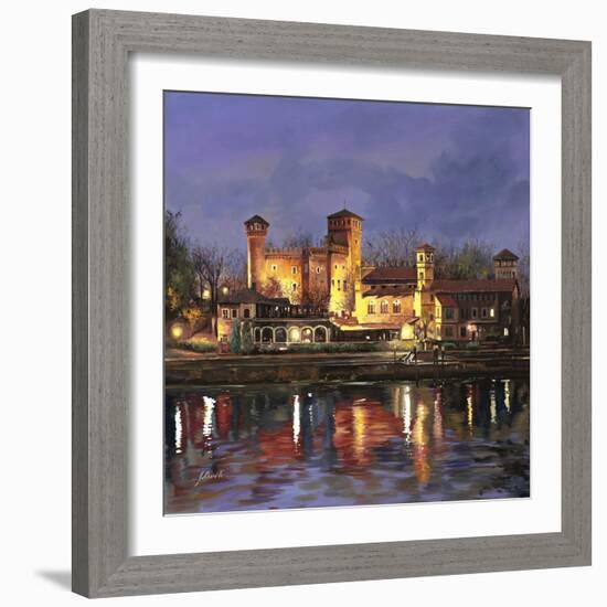 Il Castello Medioevale di Notte-Guido Borelli-Framed Giclee Print