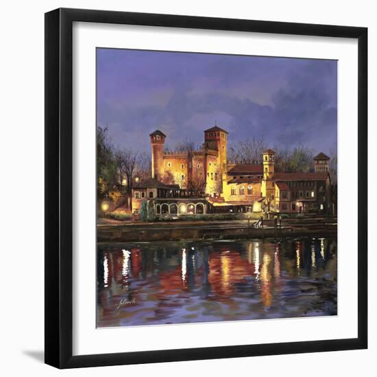 Il Castello Medioevale di Notte-Guido Borelli-Framed Giclee Print