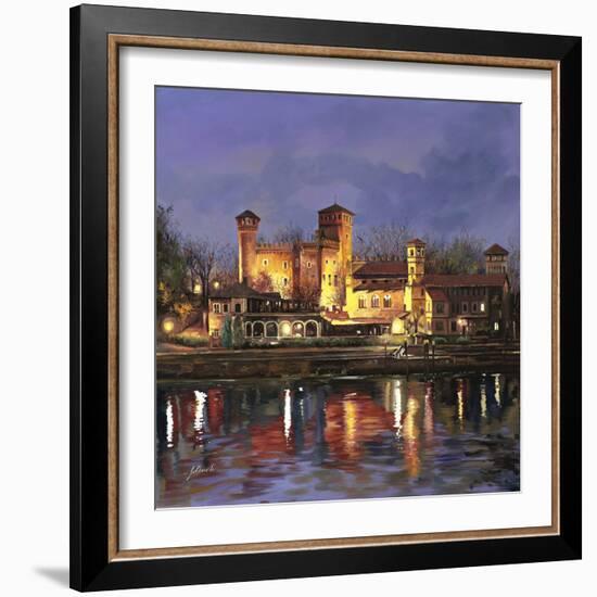 Il Castello Medioevale di Notte-Guido Borelli-Framed Giclee Print