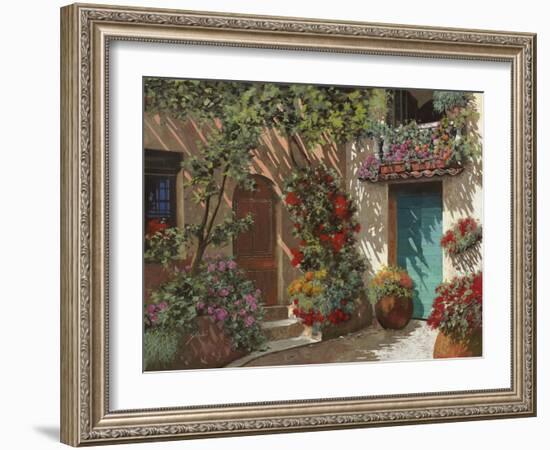 Il Cortile e i Fiori-Guido Borelli-Framed Giclee Print