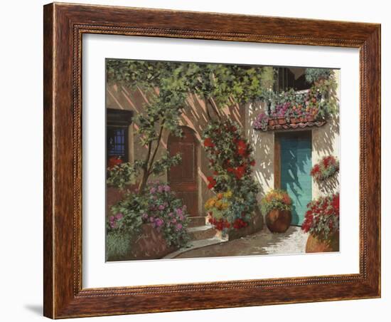 Il Cortile e i Fiori-Guido Borelli-Framed Giclee Print