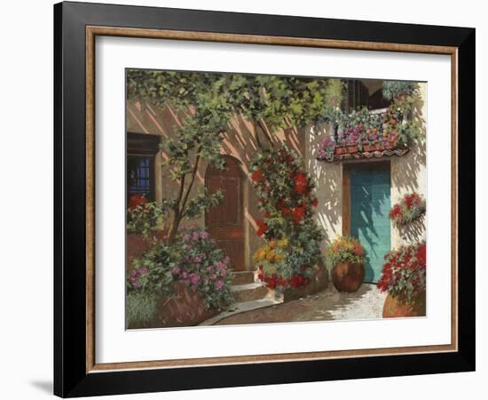 Il Cortile e i Fiori-Guido Borelli-Framed Giclee Print