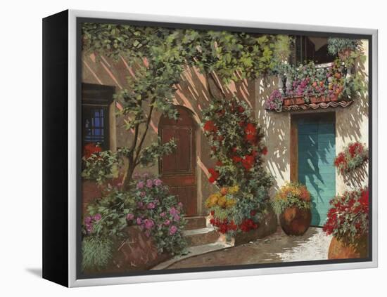 Il Cortile e i Fiori-Guido Borelli-Framed Premier Image Canvas