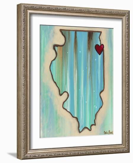 IL Map-Carla Bank-Framed Giclee Print