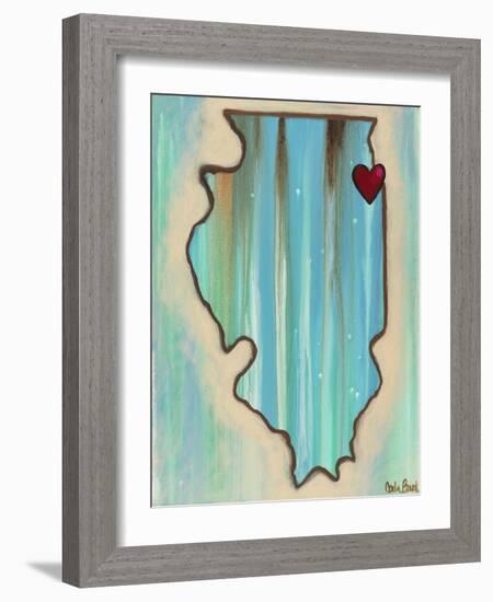 IL Map-Carla Bank-Framed Giclee Print