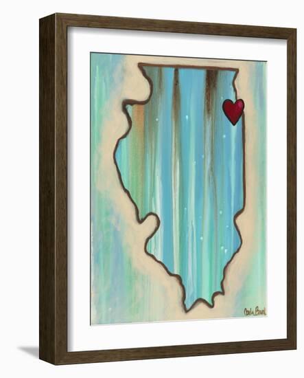 IL Map-Carla Bank-Framed Giclee Print