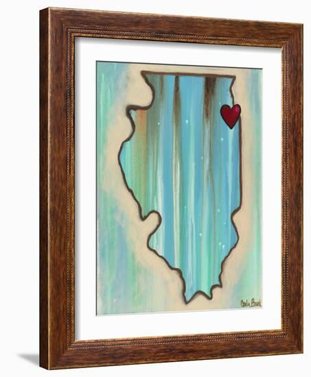 IL Map-Carla Bank-Framed Giclee Print