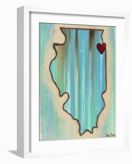 IL Map-Carla Bank-Framed Giclee Print