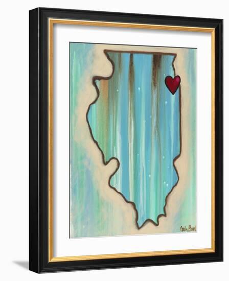 IL Map-Carla Bank-Framed Giclee Print