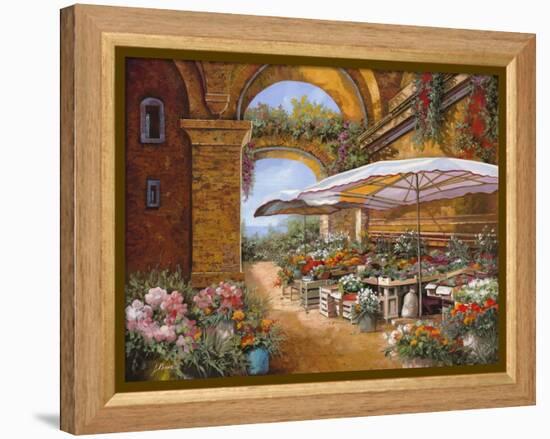 Il Mercato Sotto i Portici-Guido Borelli-Framed Premier Image Canvas