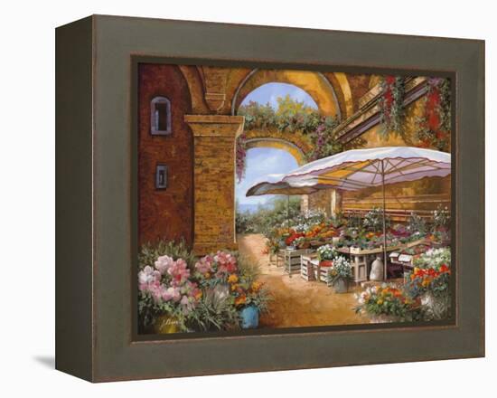 Il Mercato Sotto i Portici-Guido Borelli-Framed Premier Image Canvas