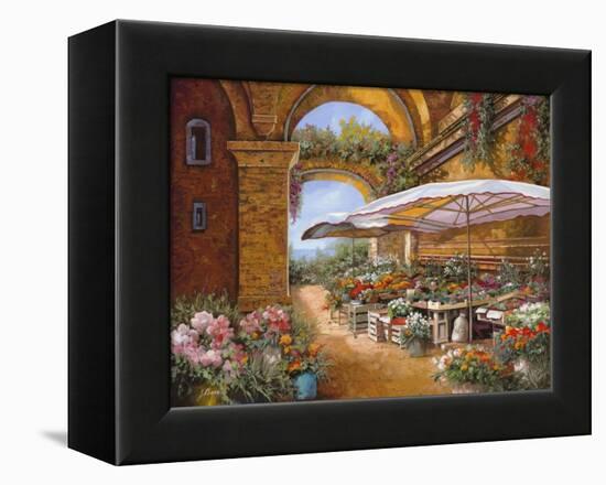 Il Mercato Sotto i Portici-Guido Borelli-Framed Premier Image Canvas