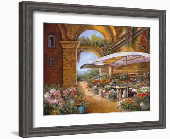 Il Mercato Sotto i Portici-Guido Borelli-Framed Giclee Print