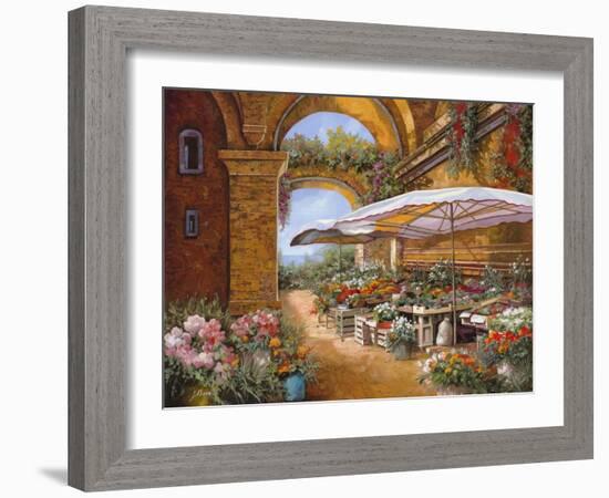 Il Mercato Sotto i Portici-Guido Borelli-Framed Giclee Print