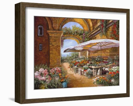 Il Mercato Sotto i Portici-Guido Borelli-Framed Giclee Print