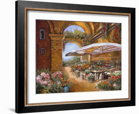 Il Mercato Sotto i Portici-Guido Borelli-Framed Giclee Print