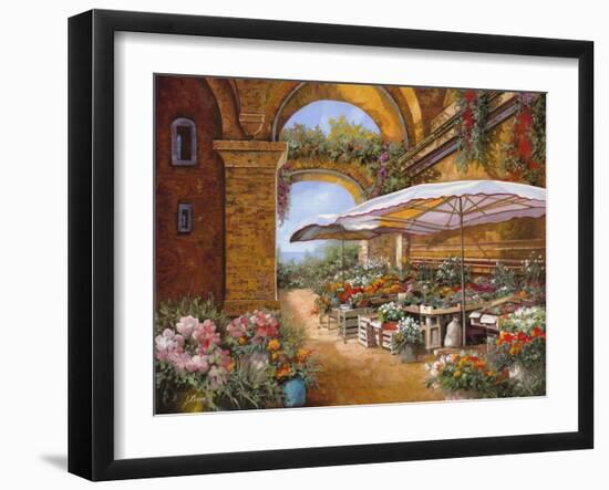 Il Mercato Sotto i Portici-Guido Borelli-Framed Giclee Print