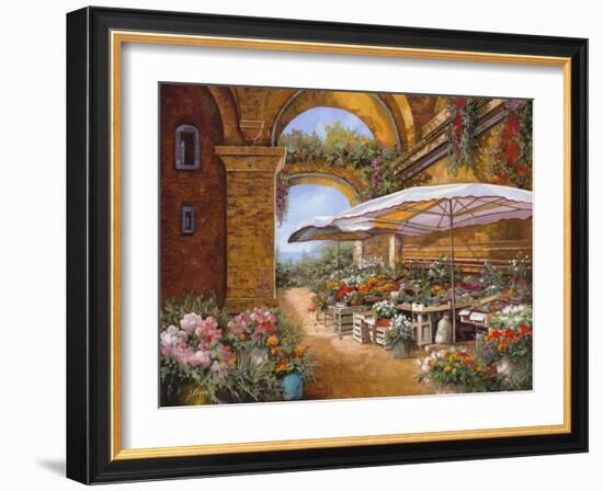 Il Mercato Sotto i Portici-Guido Borelli-Framed Giclee Print