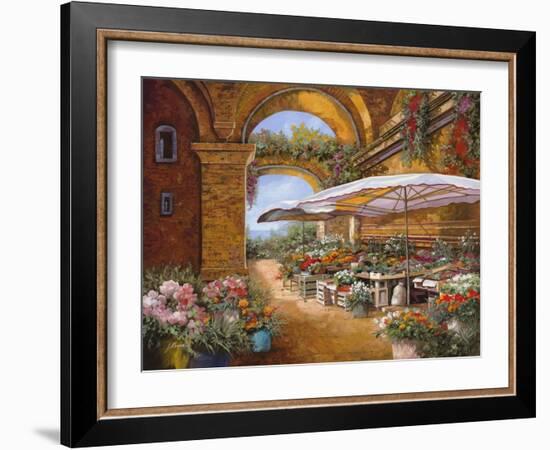 Il Mercato Sotto i Portici-Guido Borelli-Framed Giclee Print