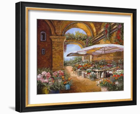 Il Mercato Sotto i Portici-Guido Borelli-Framed Giclee Print