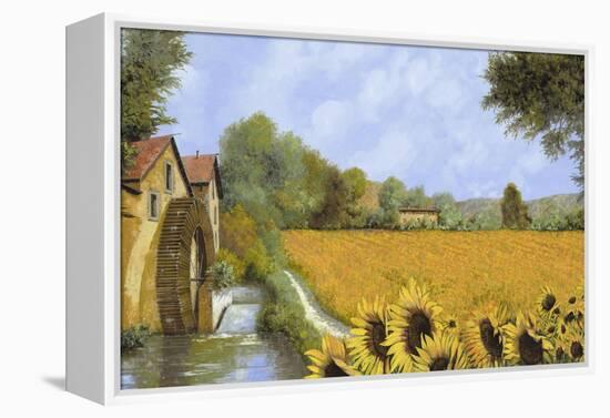 IL Mulino e i Girasoli-Guido Borelli-Framed Premier Image Canvas