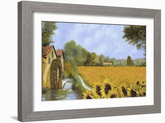 IL Mulino e i Girasoli-Guido Borelli-Framed Giclee Print