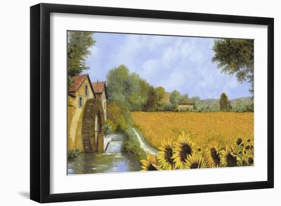 IL Mulino e i Girasoli-Guido Borelli-Framed Giclee Print