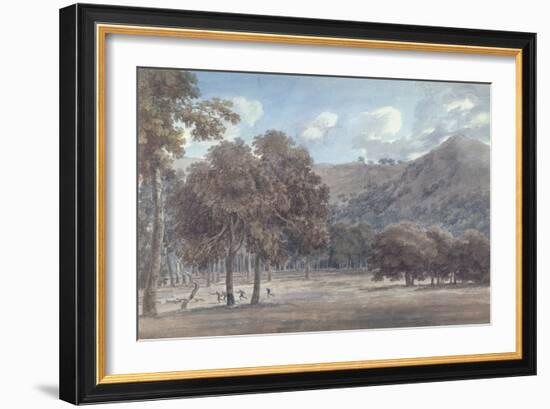 Il Parco Da Degle' Astroni - the Wooded Crater Bottom with Hunt in Progress-John Robert Cozens-Framed Giclee Print