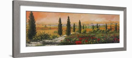Il Viale dei Cipressi-Tebo Marzari-Framed Art Print