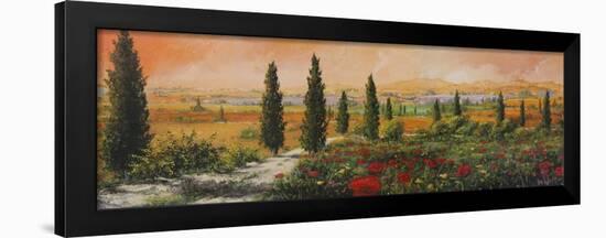 Il Viale dei Cipressi-Tebo Marzari-Framed Art Print