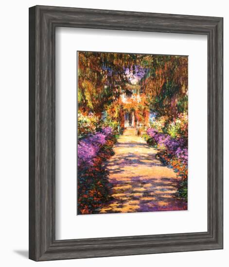 Il Viale del Gardino-Claude Monet-Framed Art Print