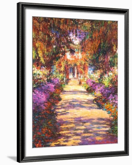 Il Viale del Gardino-Claude Monet-Framed Art Print