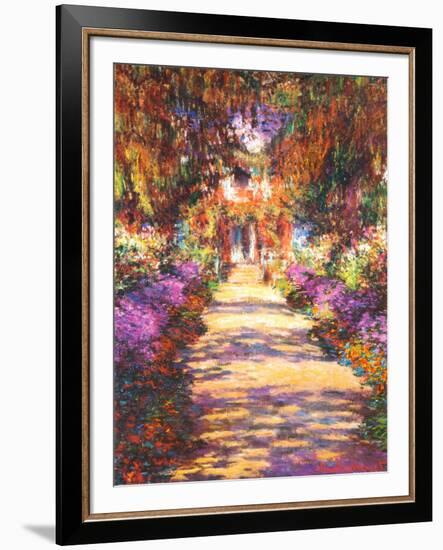 Il Viale del Gardino-Claude Monet-Framed Art Print